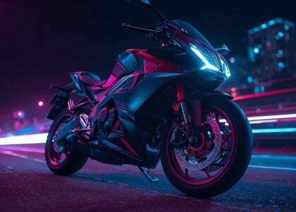 Honda NM4 Vultus motorcycle parked outdoors, showcasing its futuristic design