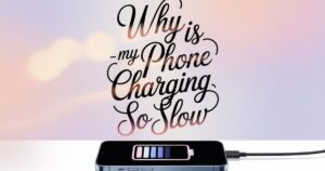 “Smartphone plugged in but charging slowly, showing slow battery increase and user checking cable for why is my phone charging so slow.”